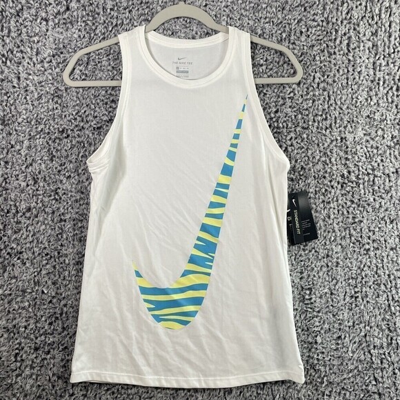 Nike  Dri-FIT  Tank Top Icon Clash Training White Women's XS Logo DB9799-100 - Picture 1 of 11